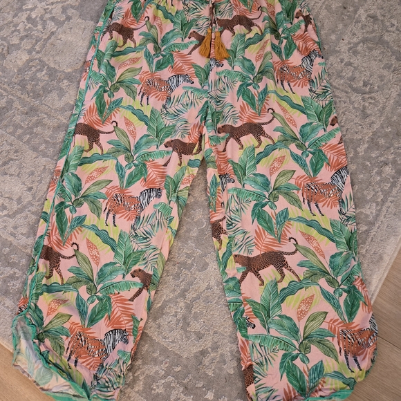 Cost Plus World Market Other - World Market Jungle/Animal Print Pajama Pants - Green and Peach